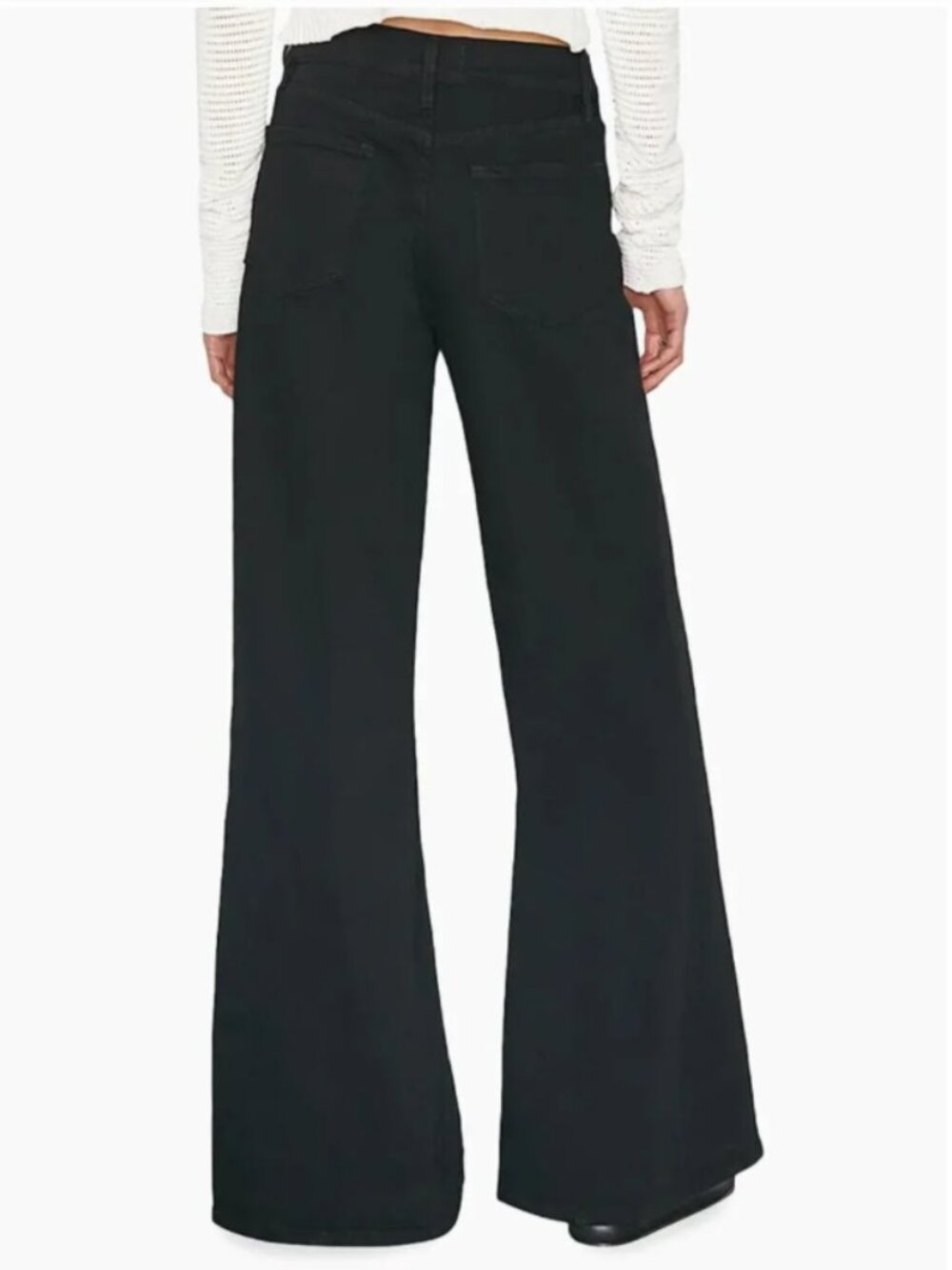 The Frame Le Palazzo High Rise Wide Leg Darkest Black (Film Noir) Jeans 27